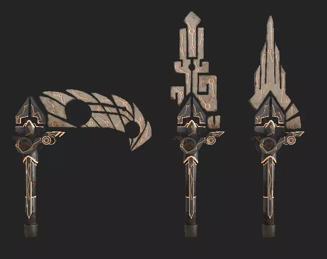 Fantasy Sword Set Low-poly 3D model