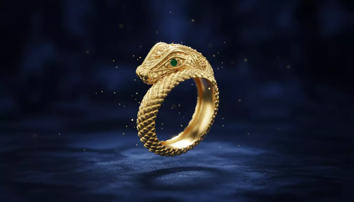Womens Ring Serpent Lotus 3D STL 3D print model