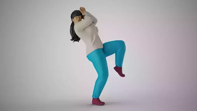 Woman Dancing in Office