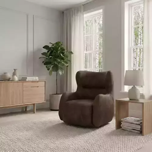 Modern Curved Swivel Armchair
