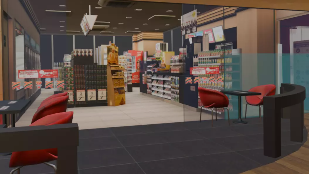 VR store Low-poly 3D model