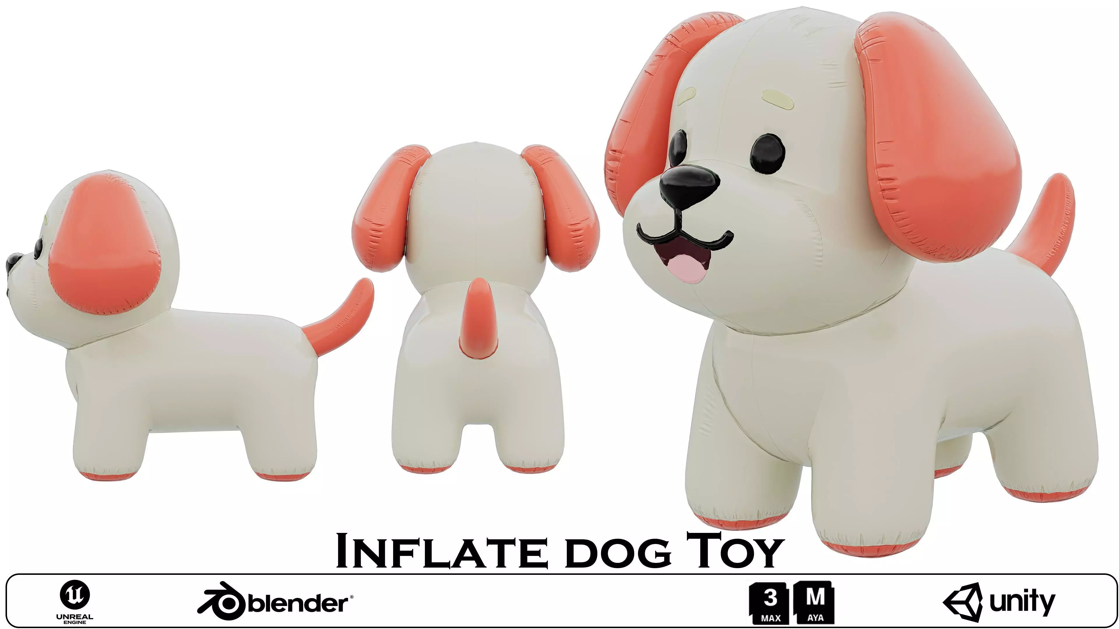 Inflate Dog Toy Low-poly 3D model