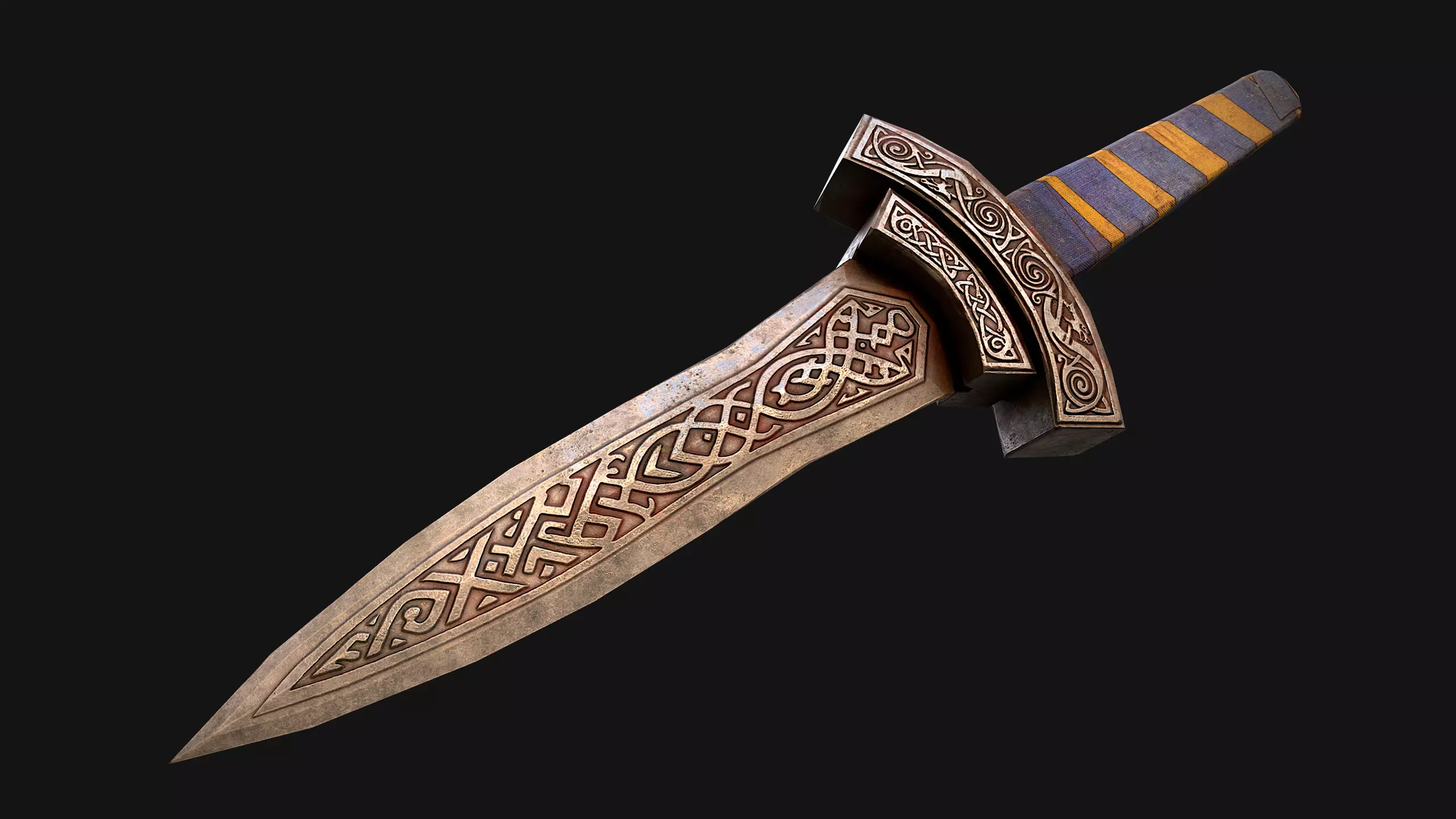 Medieval Dagger Short Sword Weapon Low-poly 3D model