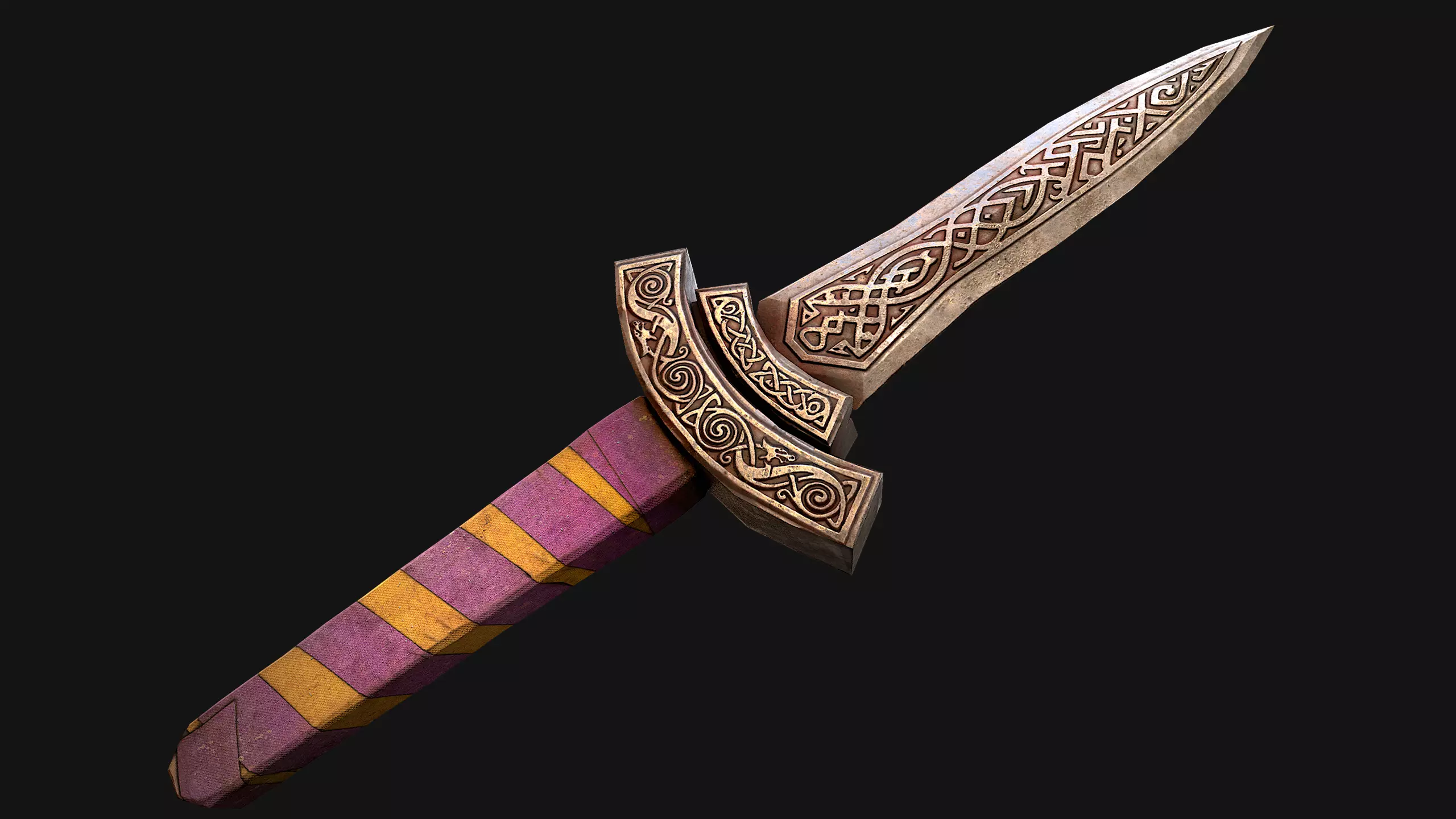 Medieval Dagger Short Sword Weapon Armory Low-poly 3D model