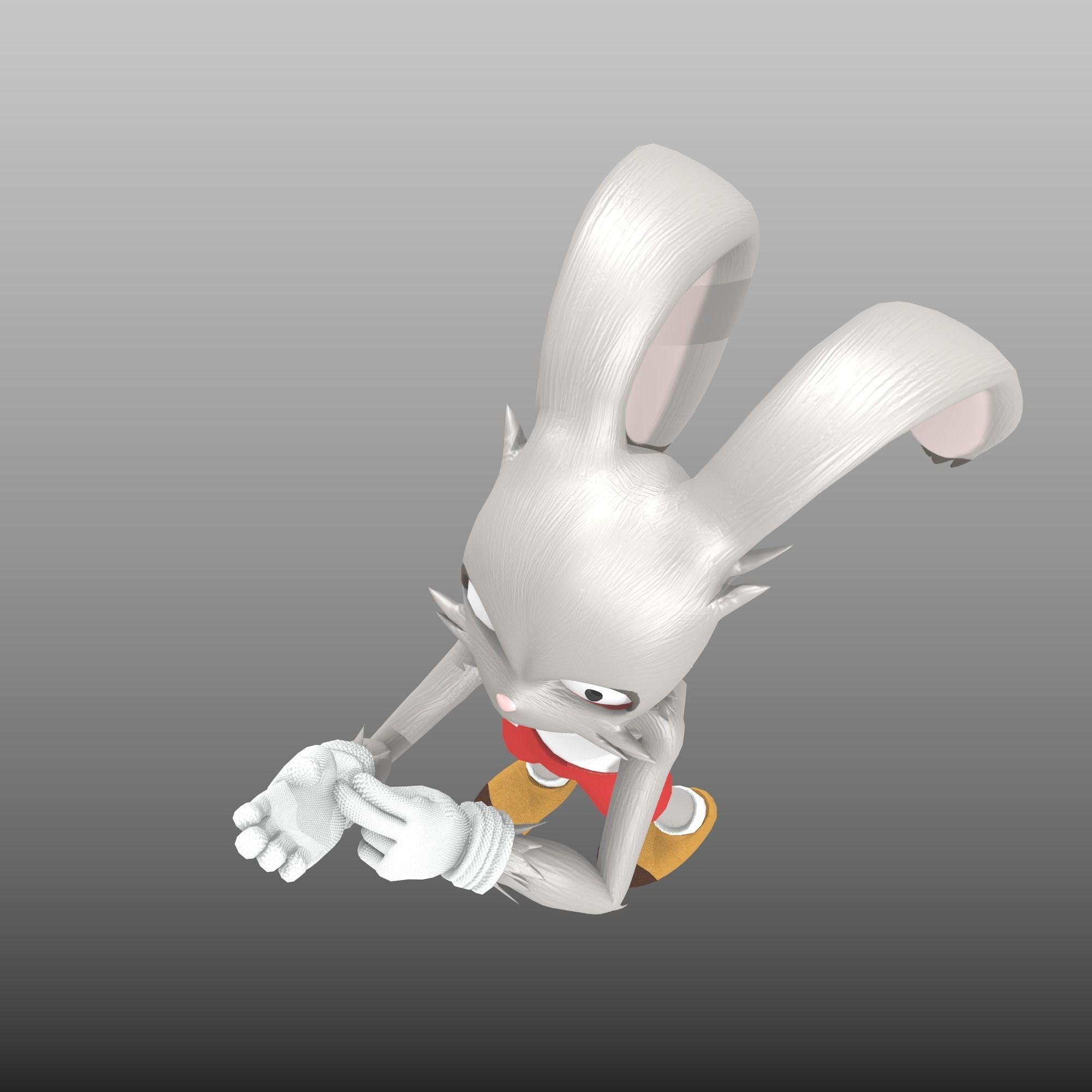 RoyRabbit - Cartoon Animal Character Low-poly 3D model_3