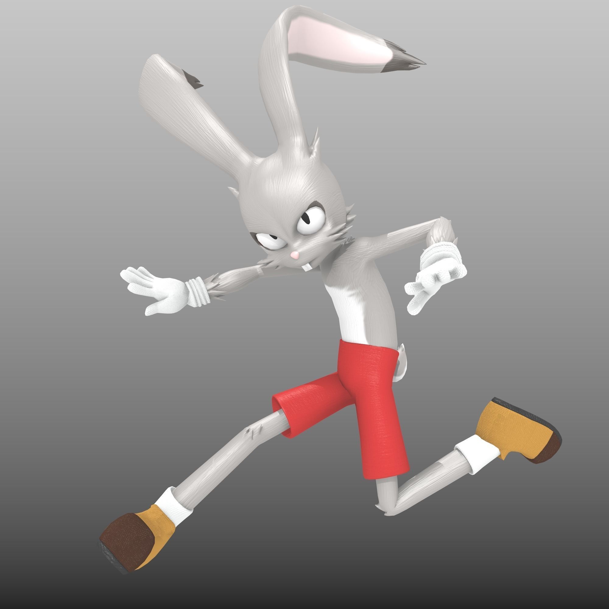 RoyRabbit - Cartoon Animal Character Low-poly 3D model_0