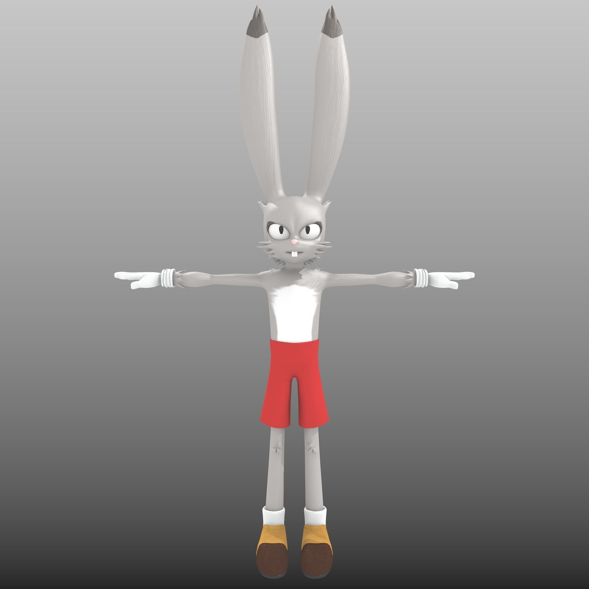 RoyRabbit - Cartoon Animal Character Low-poly 3D model_4