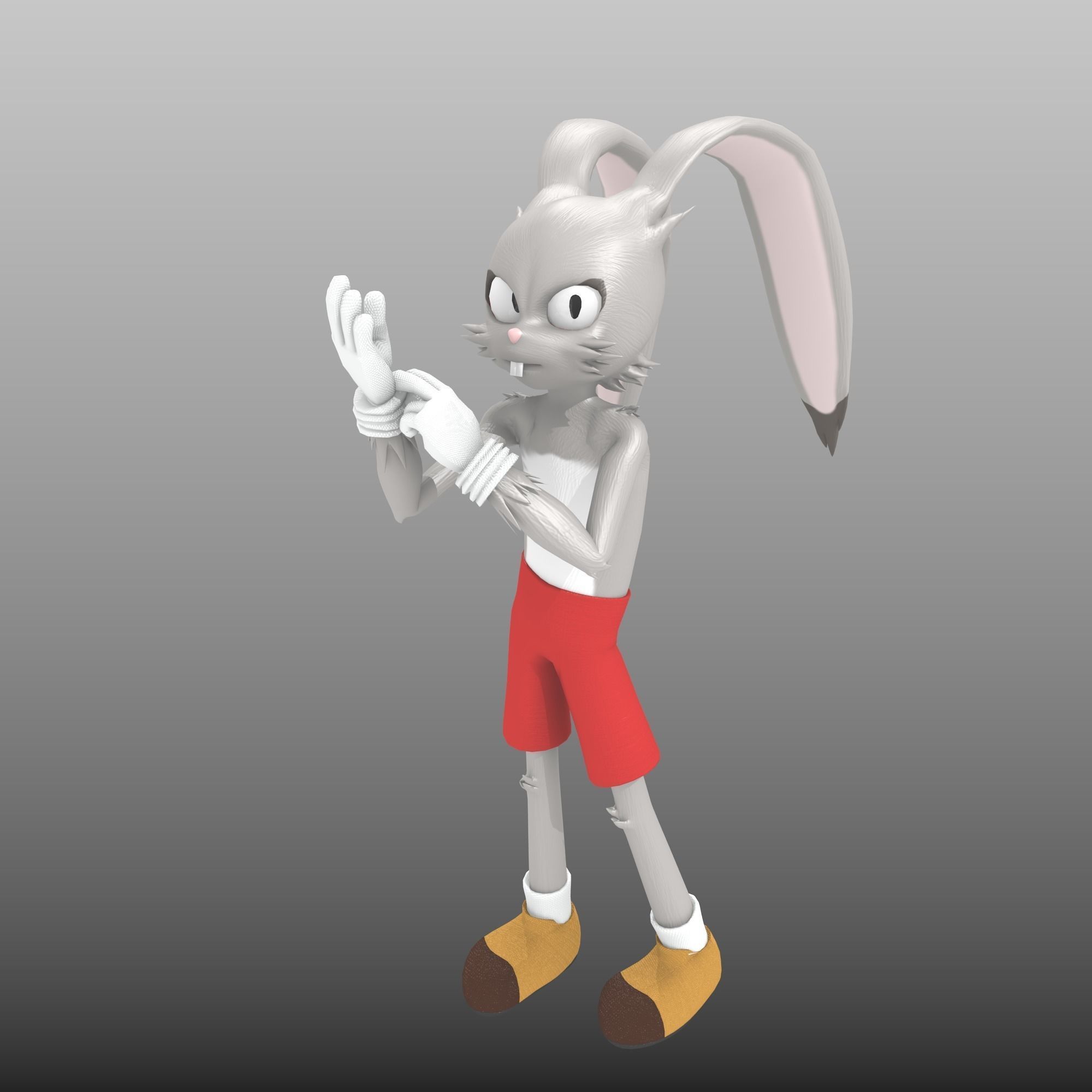 RoyRabbit - Cartoon Animal Character Low-poly 3D model_1