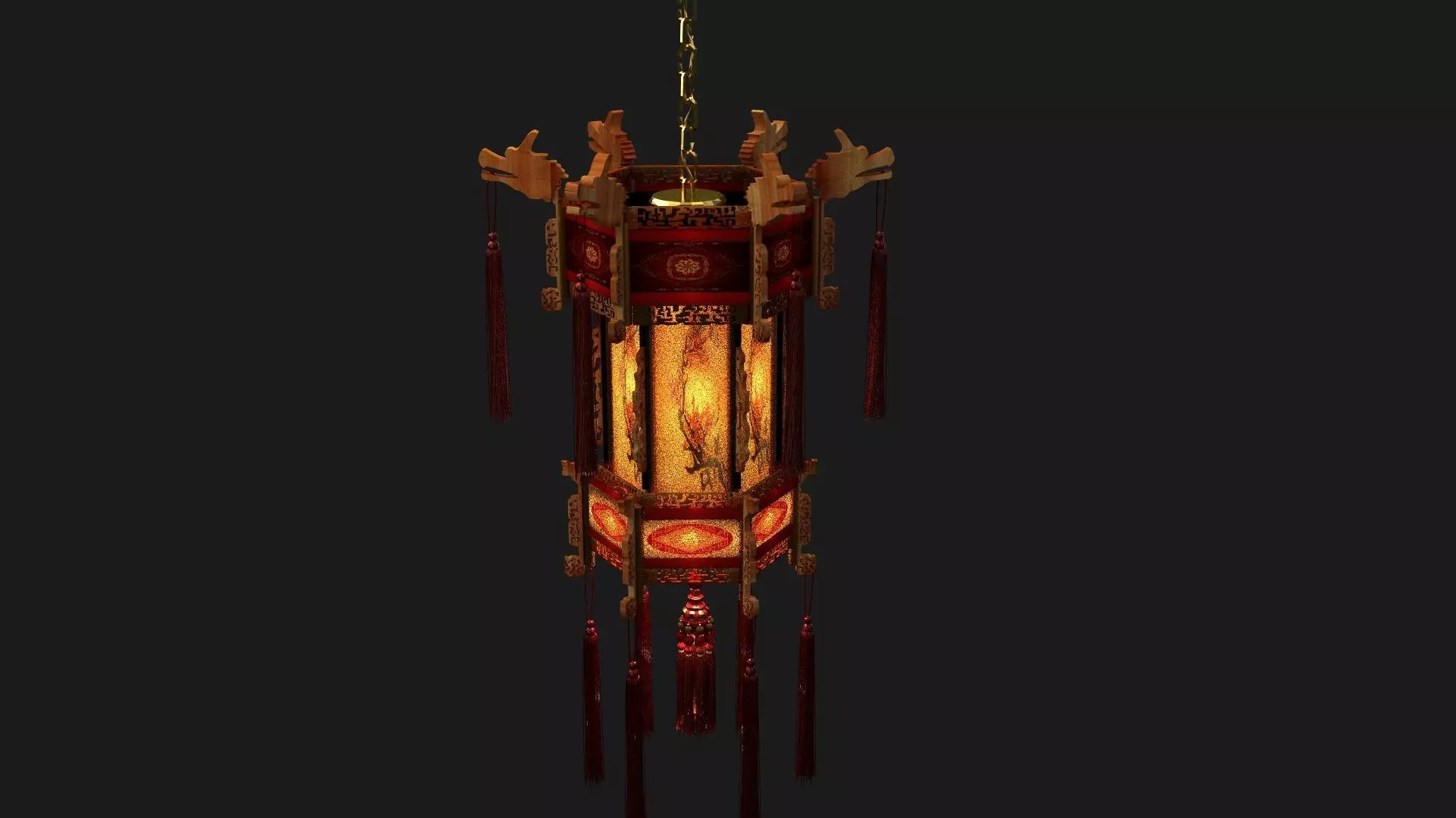 Chinese Palace Lantern Low-poly 3D model