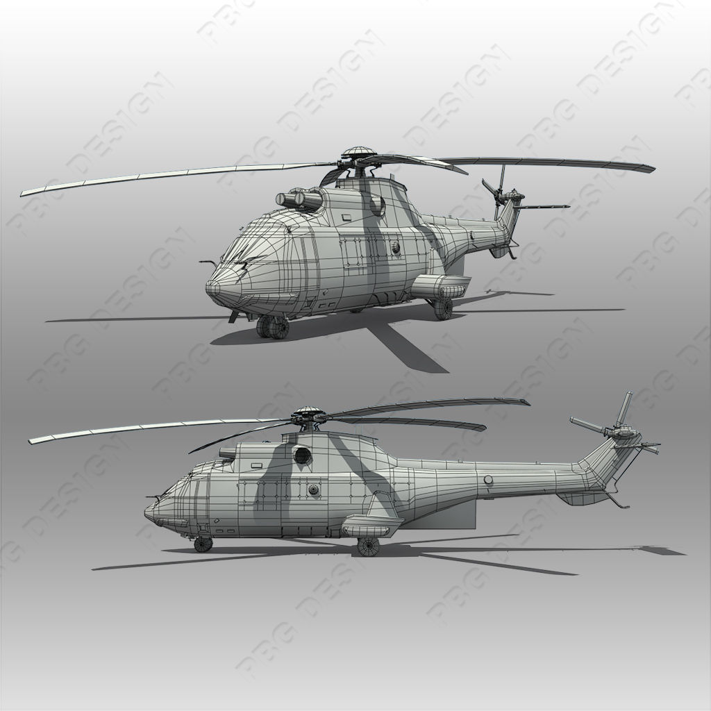 Aerospatiale 33L2 Low-poly 3D model_7