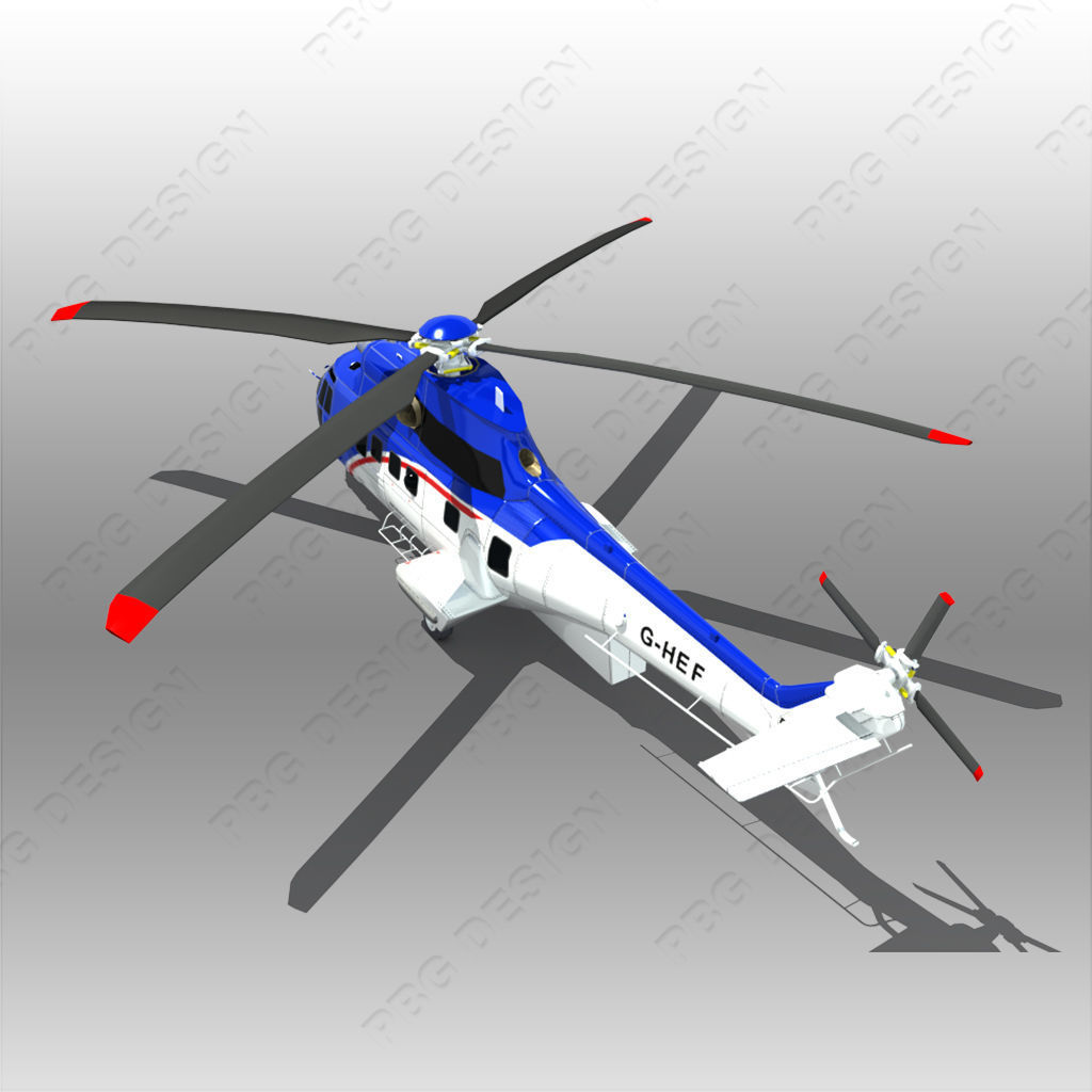 Aerospatiale 33L2 Low-poly 3D model_4