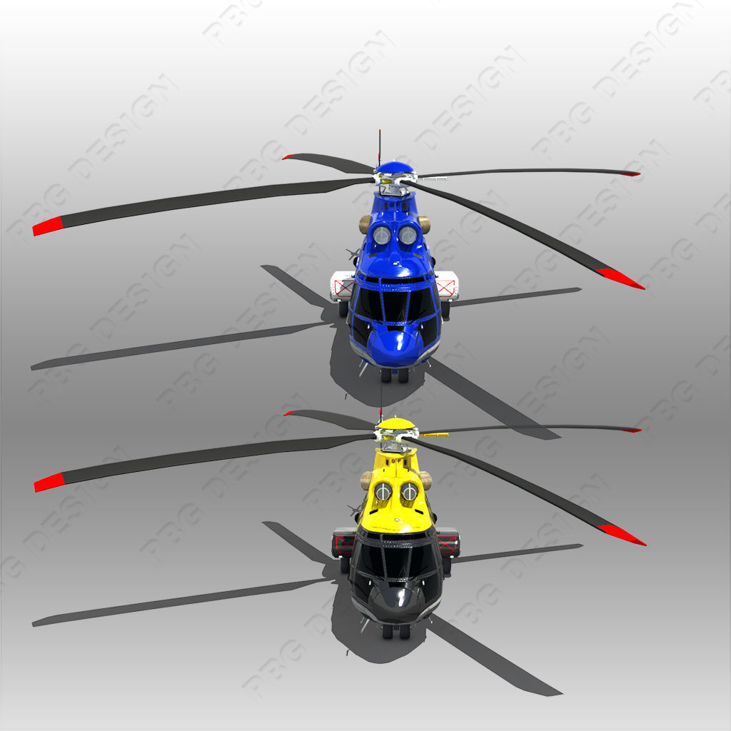 Aerospatiale 33L2 Low-poly 3D model_2