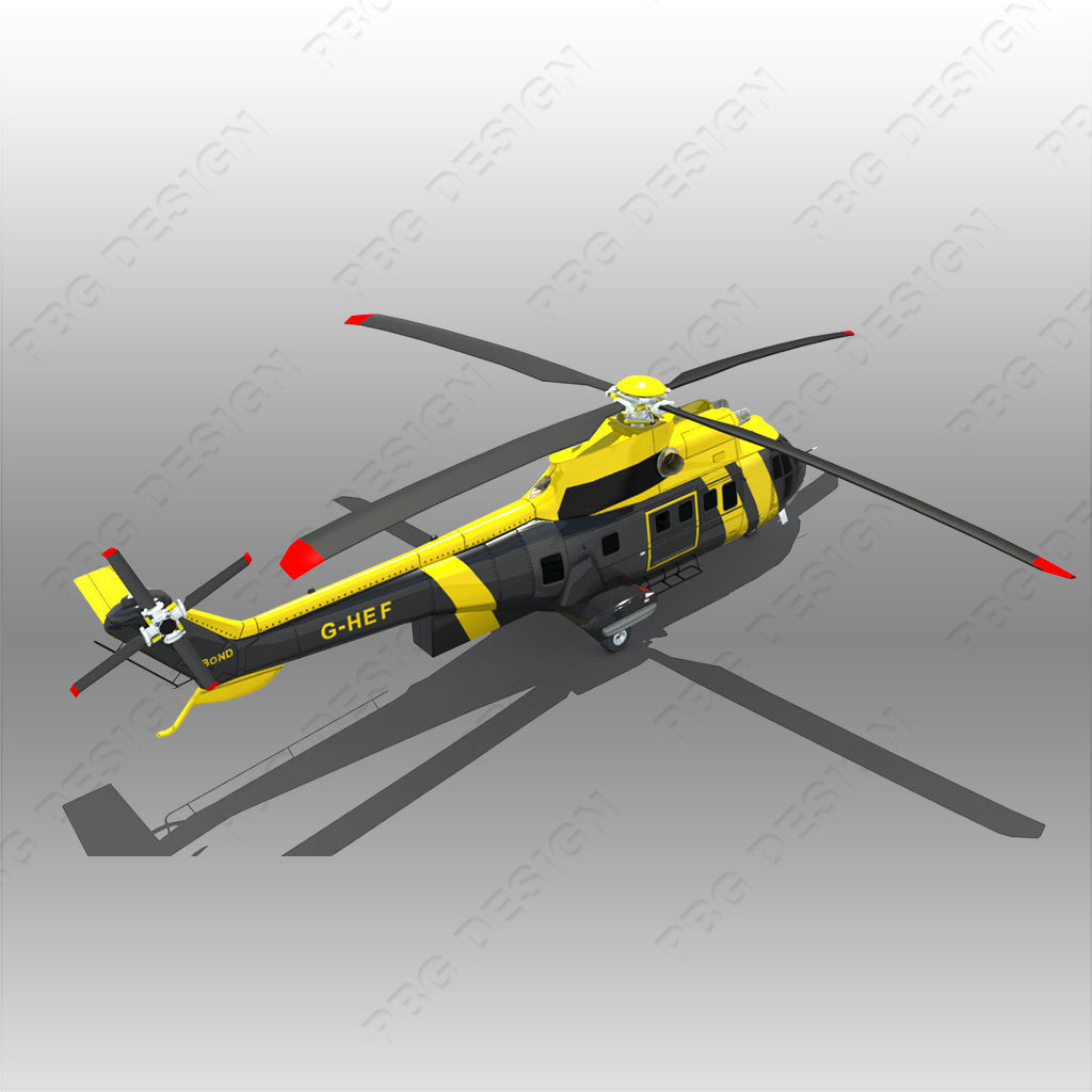 Aerospatiale 33L2 Low-poly 3D model_6