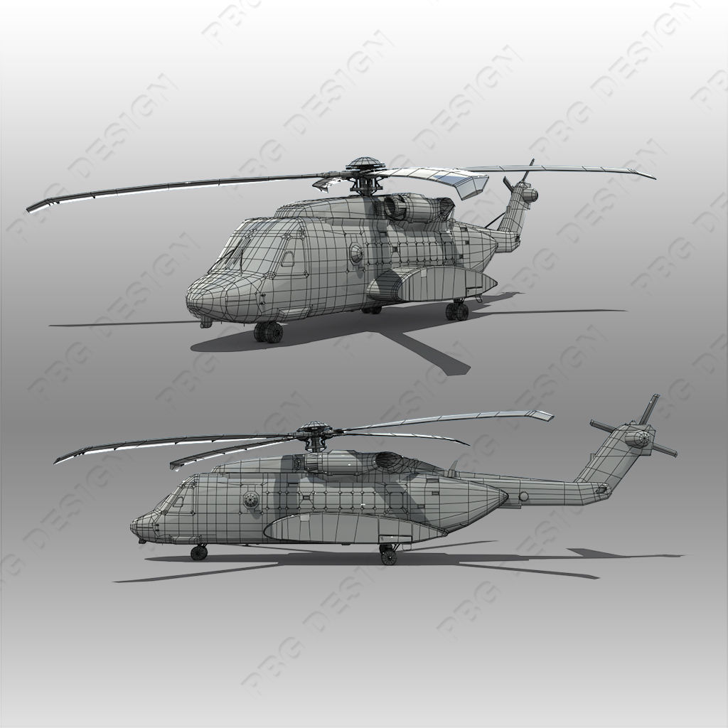 Sikorsky S-92 Low-poly 3D model_7