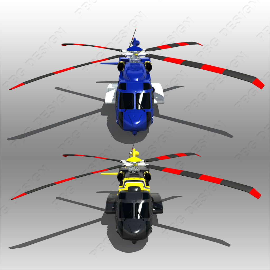 Sikorsky S-92 Low-poly 3D model_4