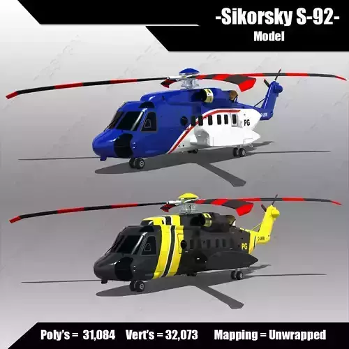 Sikorsky S-92 Low-poly 3D model