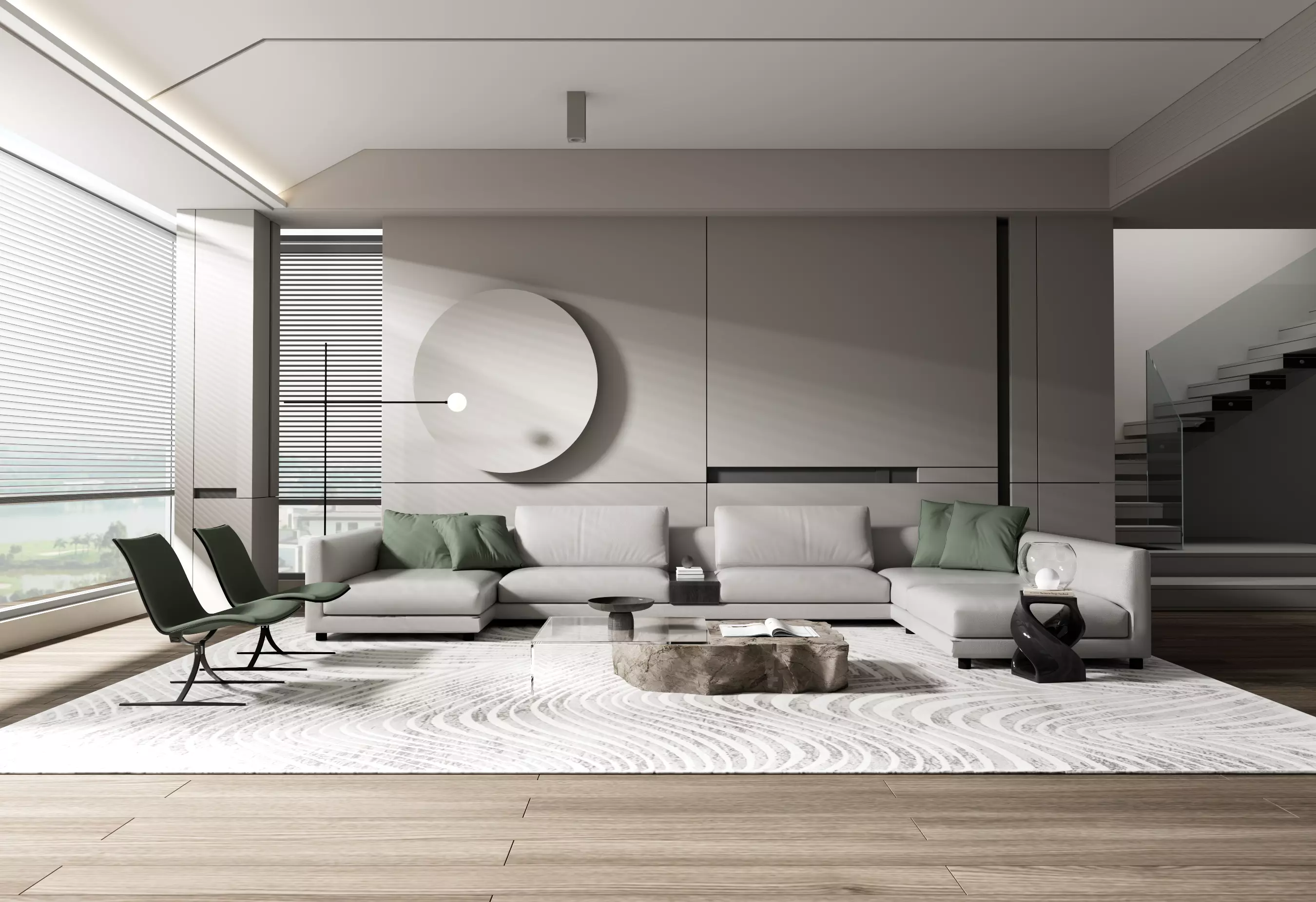 Modern Minimalist Living Room Interior Cinema 4D Redshift 3D model
