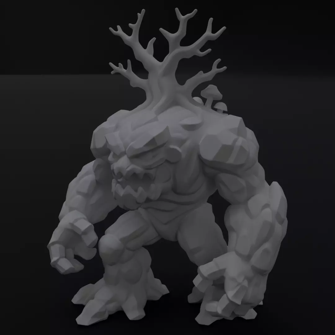 Rock Golem Fantasy Collectible Monster Figure 3D model printing 3D print model