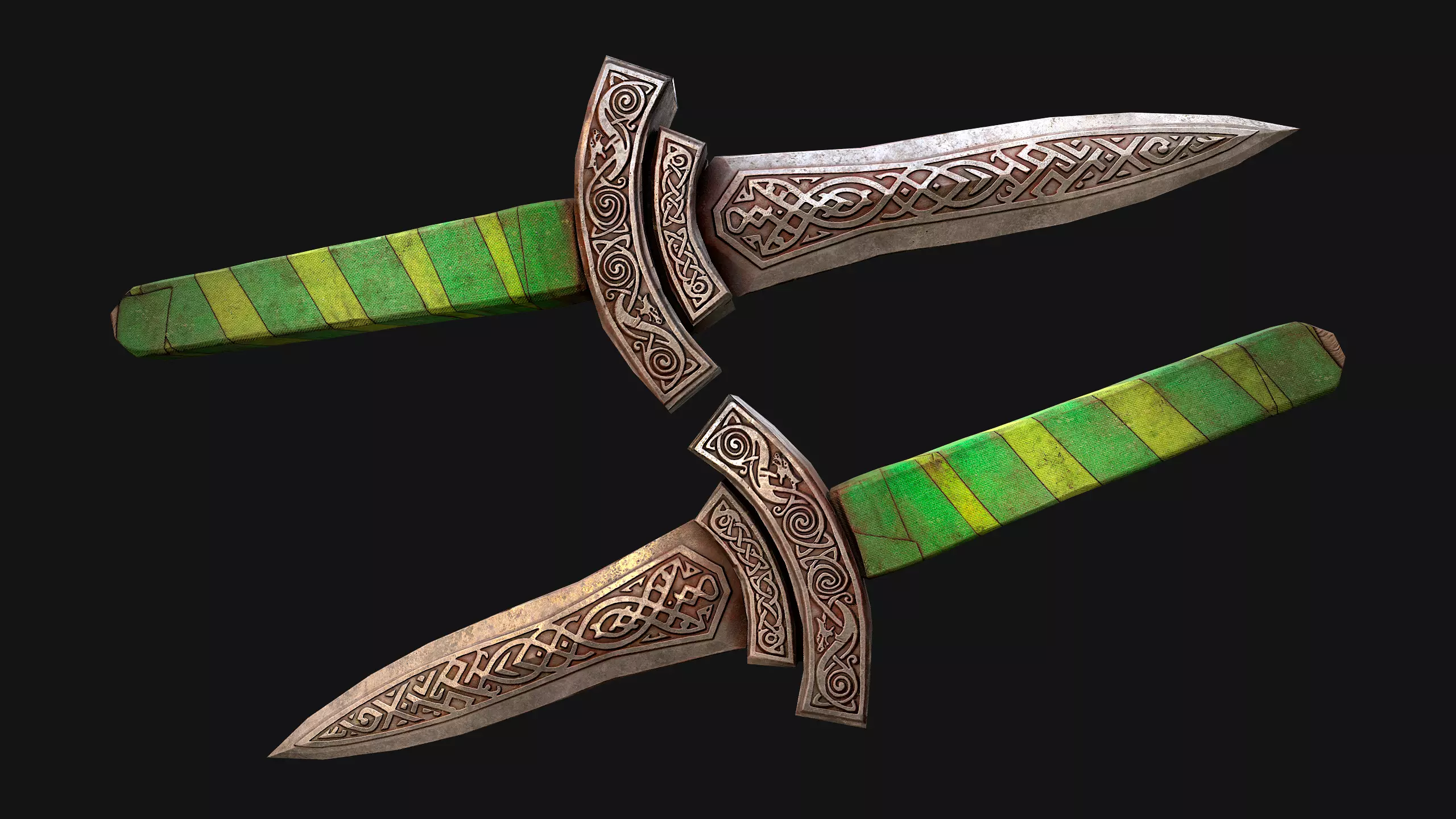 Medieval Dagger Sword Knife Knight Weapon Low-poly 3D model