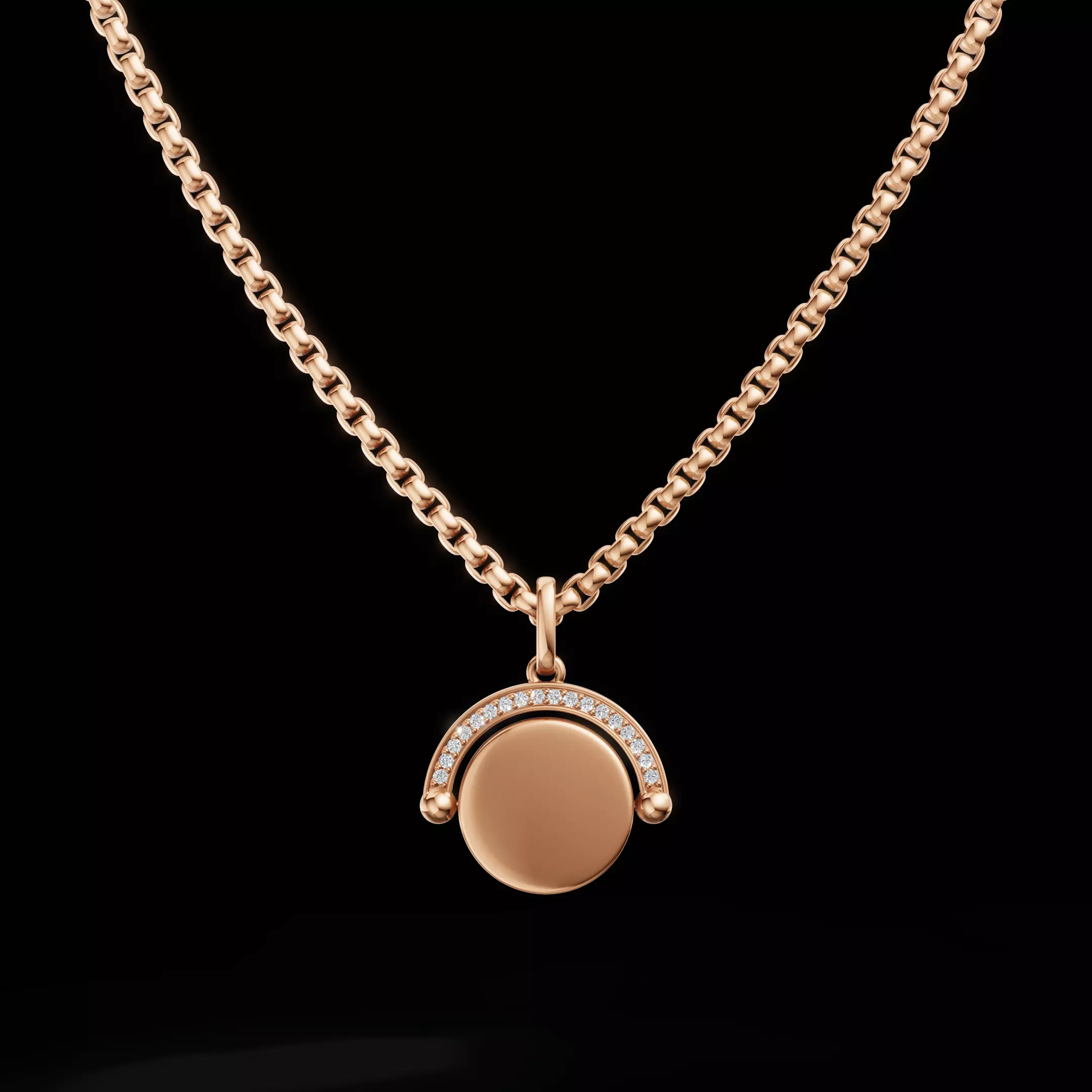 Rotating Engravable Diamond Pendant 3D print model