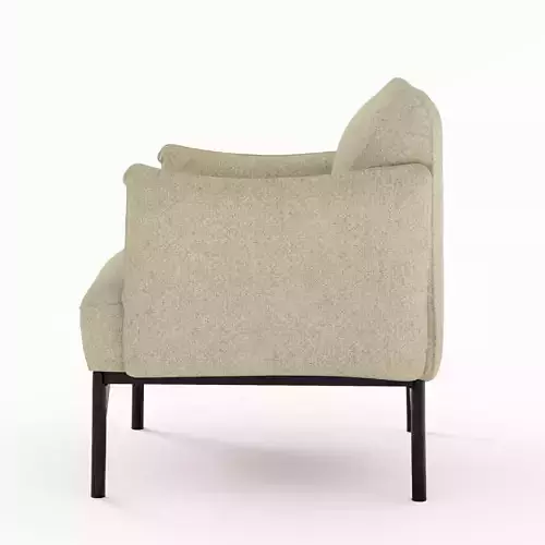 Modern Sage Green Fabric Armchair 3D model 6