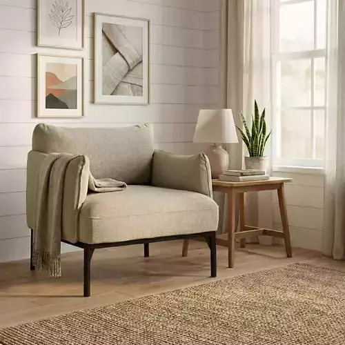 Modern Sage Green Fabric Armchair