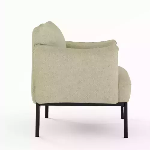 Modern Sage Green Fabric Armchair 3D model 7