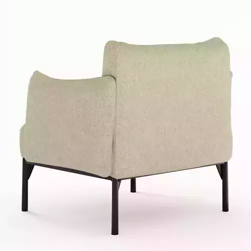 Modern Sage Green Fabric Armchair 3D model 4
