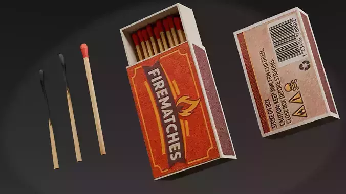 Low Poly Matchbox - Game Ready PBR Asset