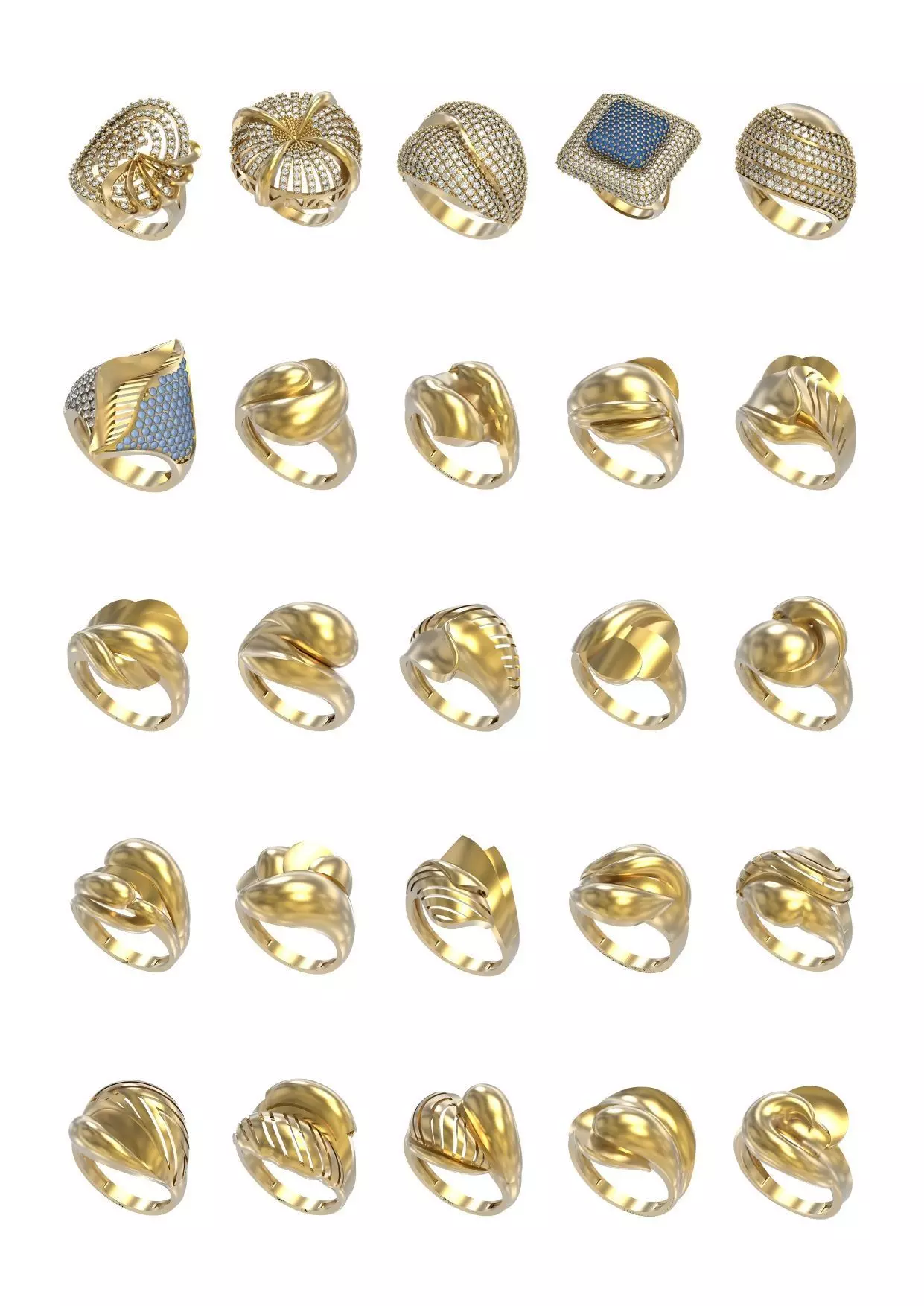 49 Turkish Rings Collection Premium 3D print model