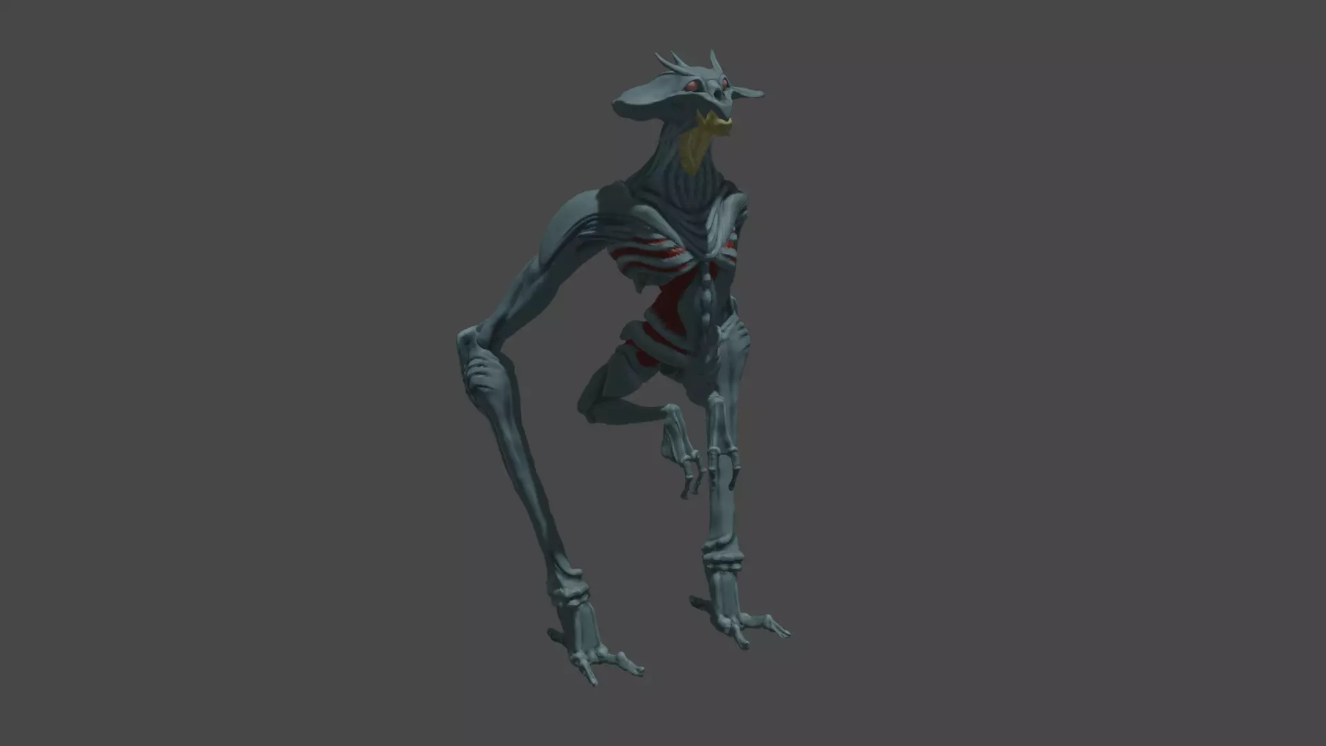 Pale Crawler The Rake Creature of Mutation 3D model