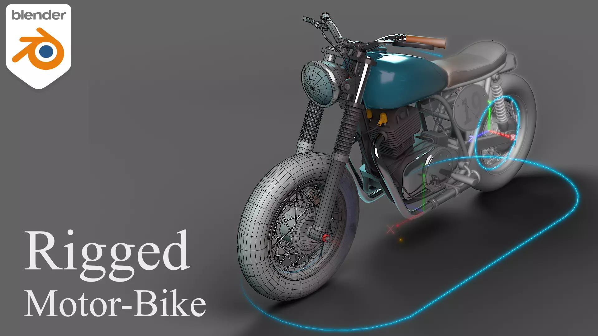 Fully Rigged Motorcycle 3D Model - Game Ready Low-poly 3D model