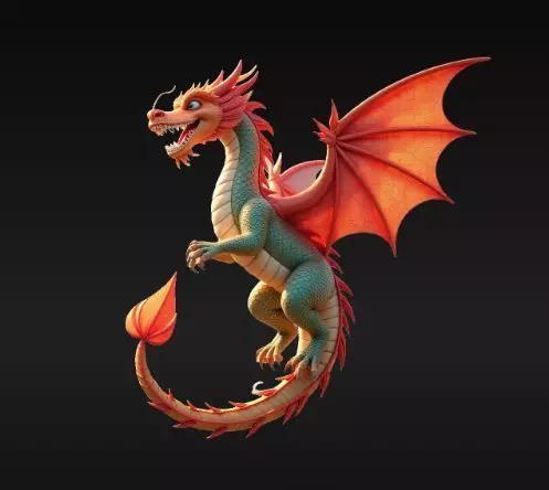 Cartoon Cute Fantasy Baby Dragon Stylized Fantasy 3D Model 3D model