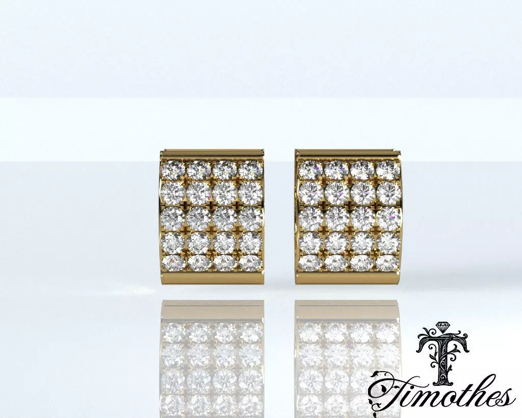 Timothes Diamond Earing 3D JewelryModel Printable 3D ER46 3D print model