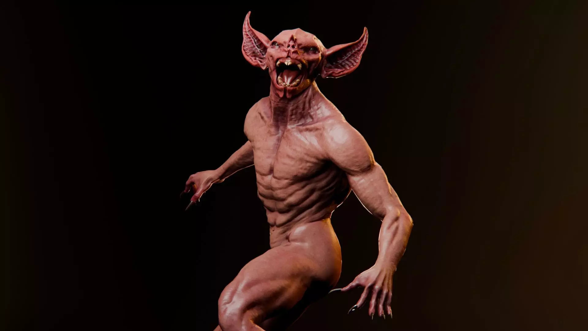 Vampire Wild game character Low-poly 3D model