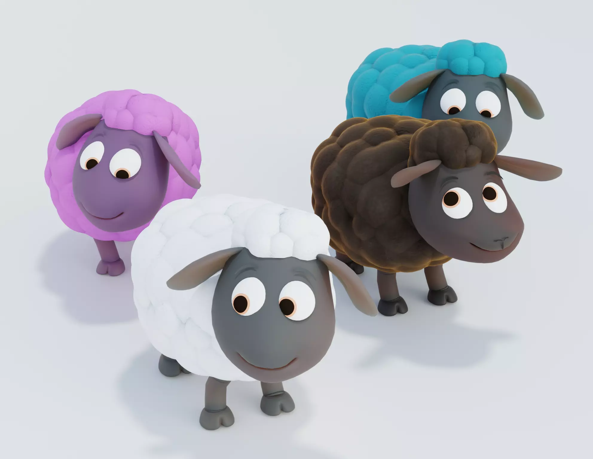 Sheep Pack Low-poly 3D model