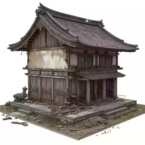 Ancient Oriental Pavilion 3D Structure V01