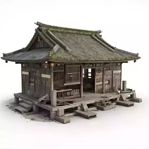 Ancient Oriental Pavilion 3D Structure V02