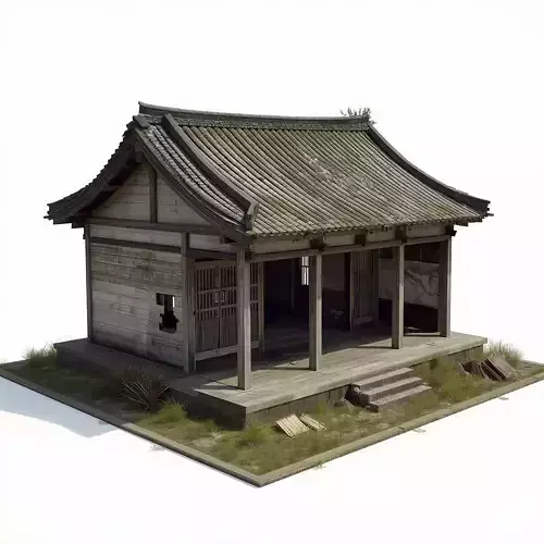 Ancient Oriental Pavilion 3D Structure V03