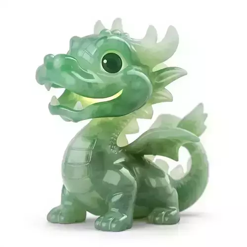 Stylized Jade Dragon 3D Collectible