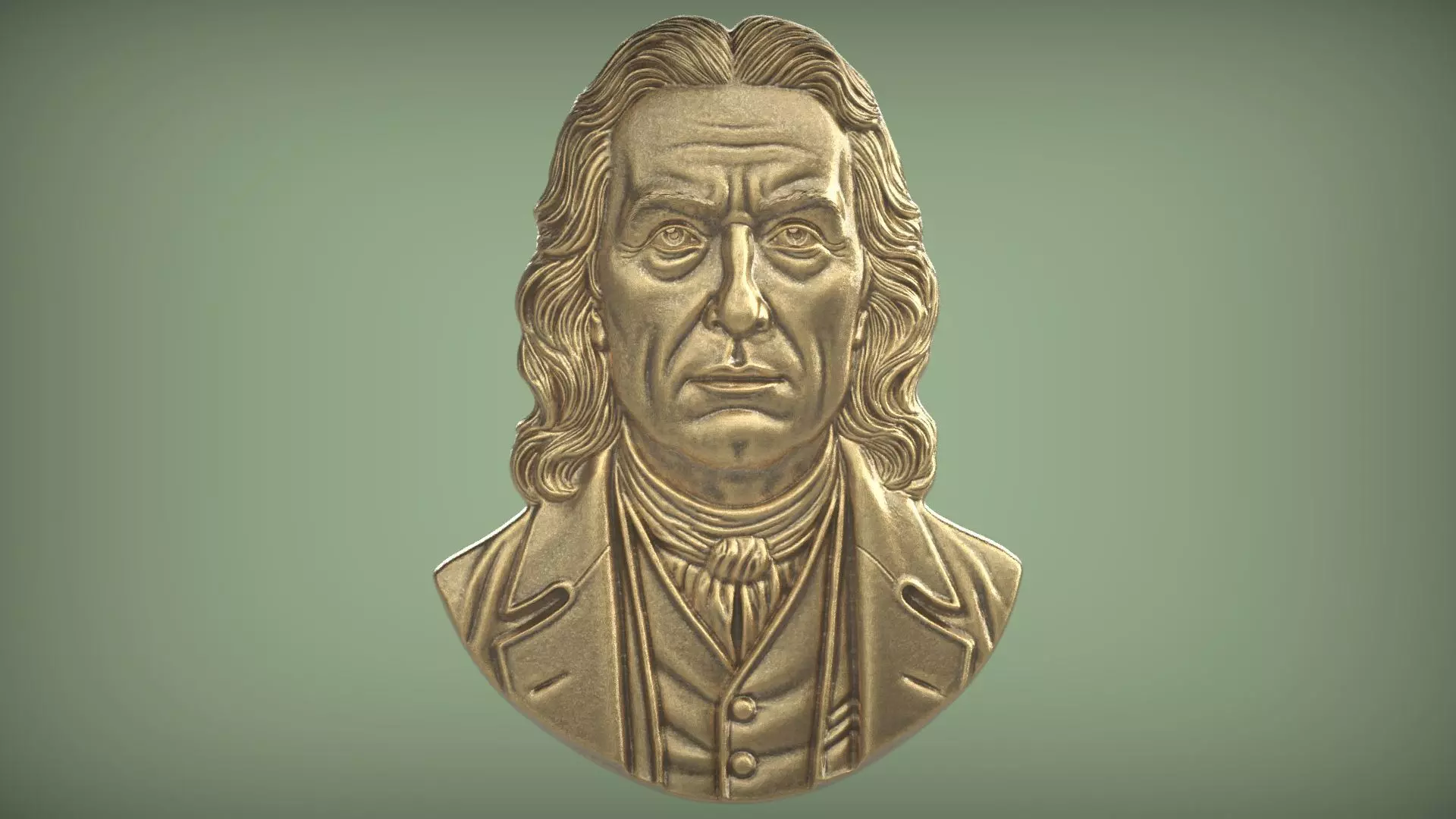 Isaac Newton Bas Relief Portrait 3D print model