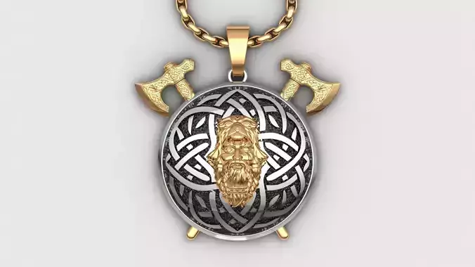 Ethnic Norse Mythology Wolf Coat Berserker Necklace Men STL 7