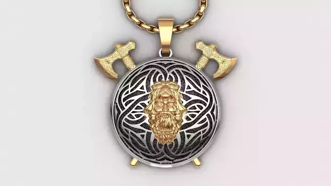 Ethnic Norse Mythology Wolf Coat Berserker Necklace Men STL 6