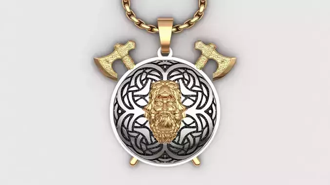 Ethnic Norse Mythology Wolf Coat Berserker Necklace Men STL 5