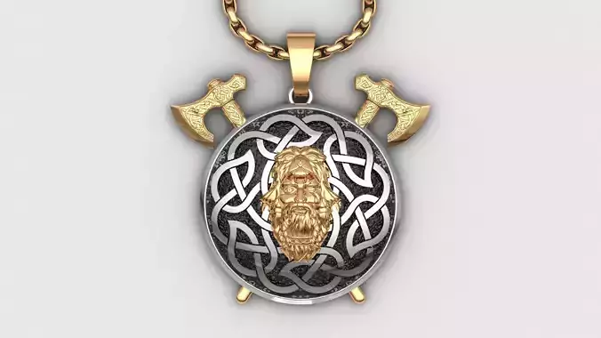 Ethnic Norse Mythology Wolf Coat Berserker Necklace Men STL 4