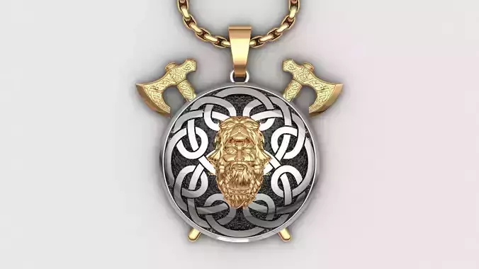 Ethnic Norse Mythology Wolf Coat Berserker Necklace Men STL 3