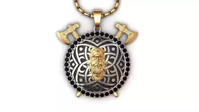 Ethnic Norse Mythology Wolf Coat Berserker Necklace Men STL 20