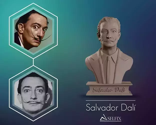 Salvador Dali Bust Sculpture