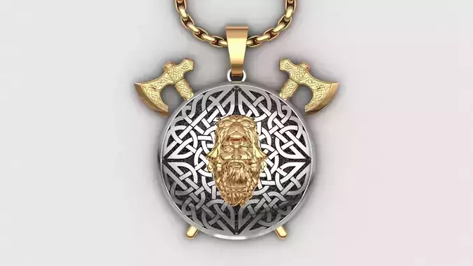 Ethnic Norse Mythology Wolf Coat Berserker Necklace Men STL 2