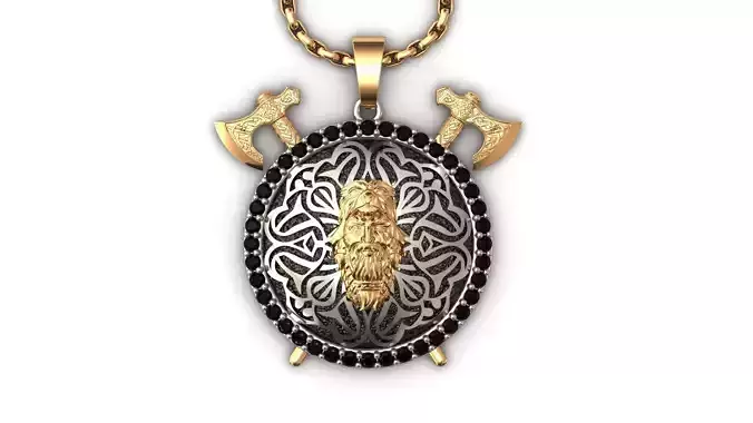 Ethnic Norse Mythology Wolf Coat Berserker Necklace Men STL 18